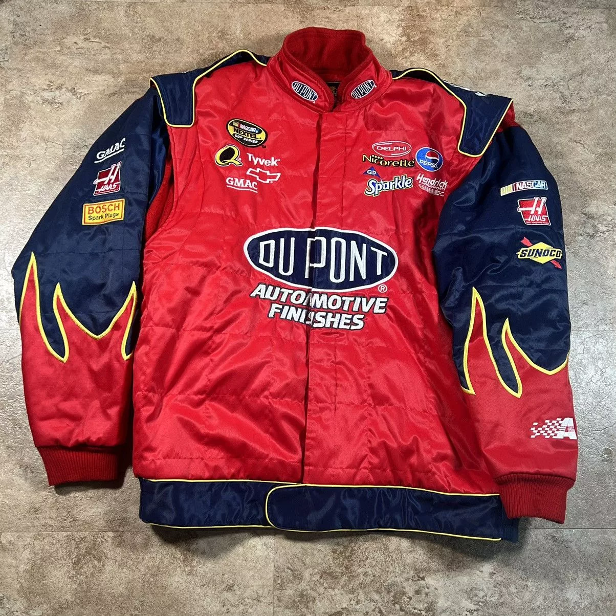 Chase Authentics Bombers Chase Authentics × NASCAR × Vintage Vintage Chase Authentics Jeff Gordon DuPont Racing Jacket Red