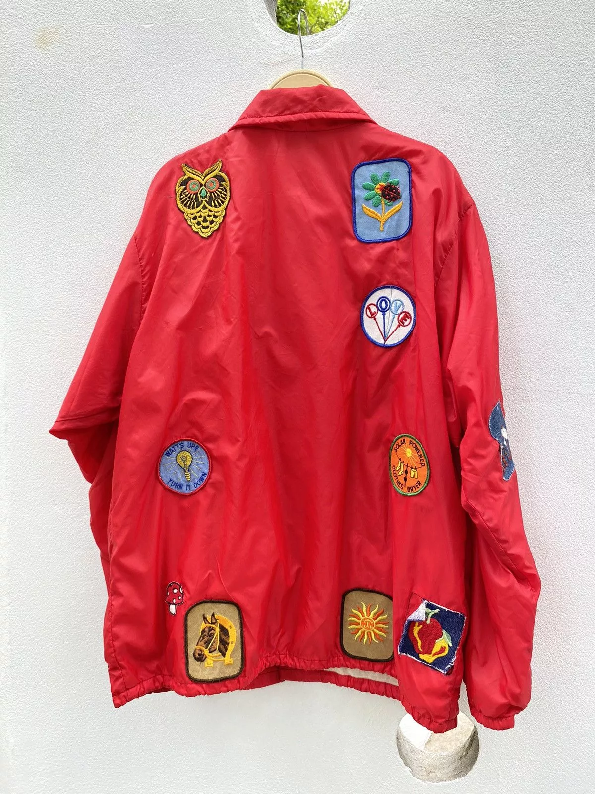 Vintage Light Jackets Vintage red nylon patch jacket