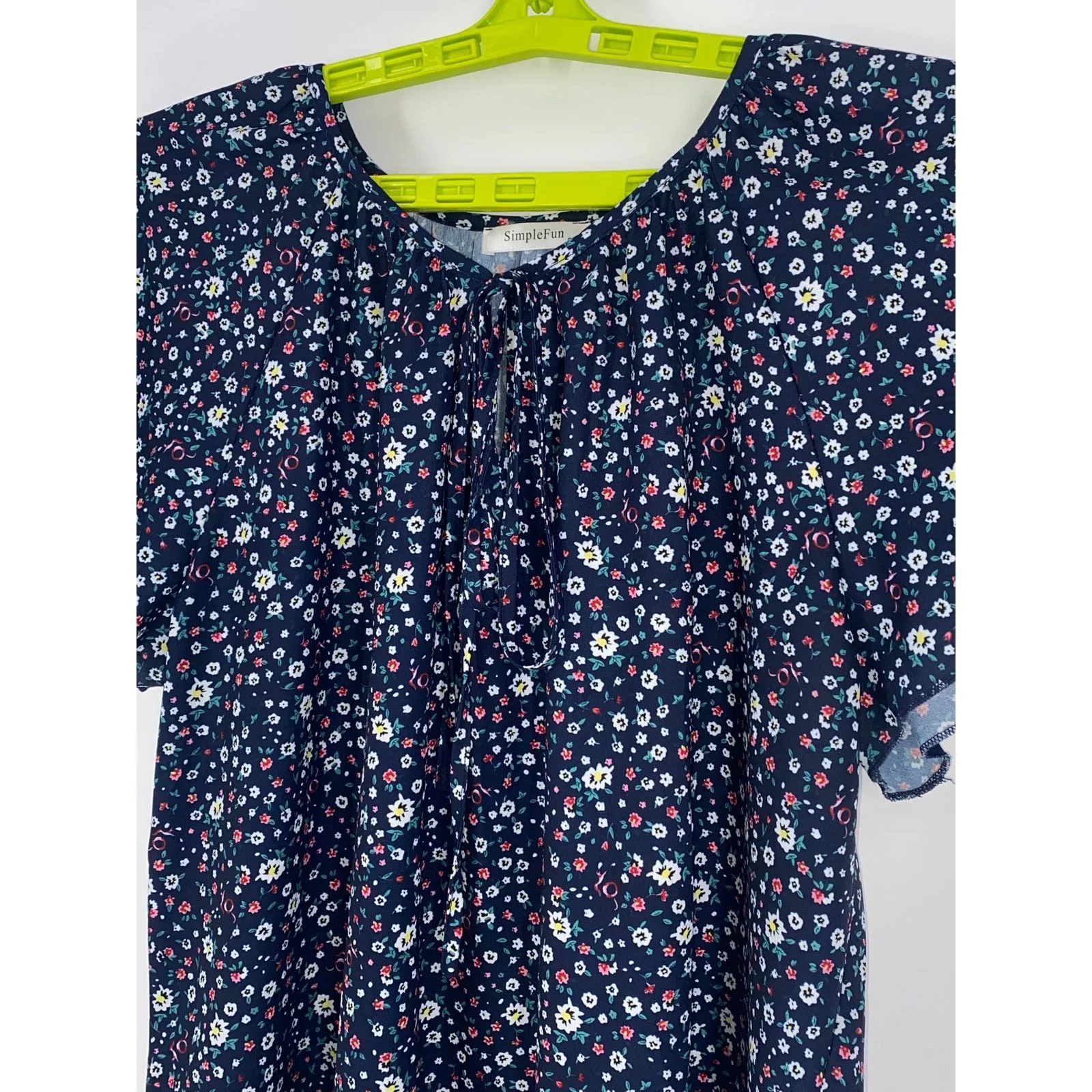 SIMPLE PROJECT Blouses SIMPLE PROJECT Simple Fun Womens Blouse 2XL Blue