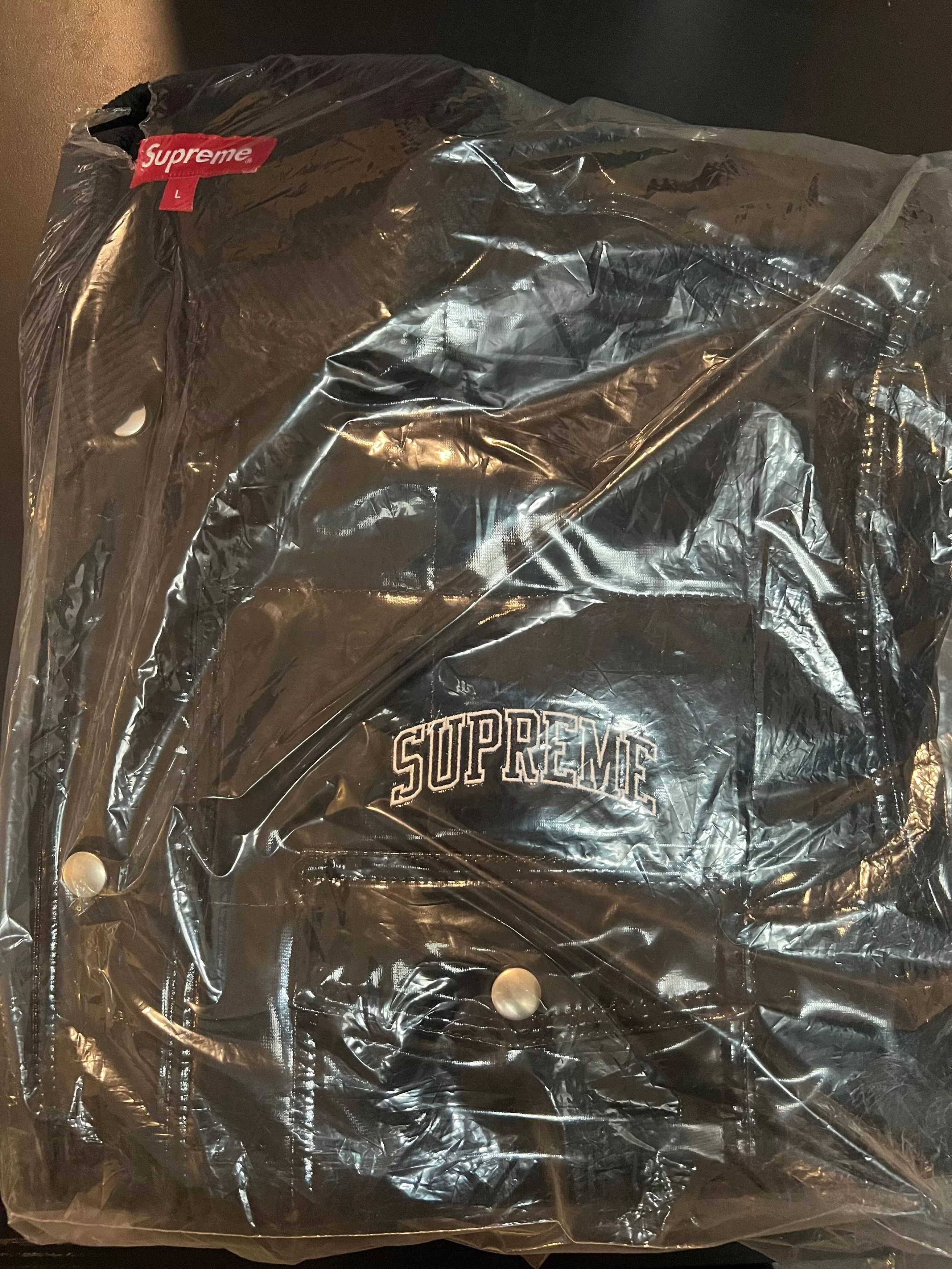 Supreme Light Jackets Supreme Quilted Patent Vinyl Work Jacket Black