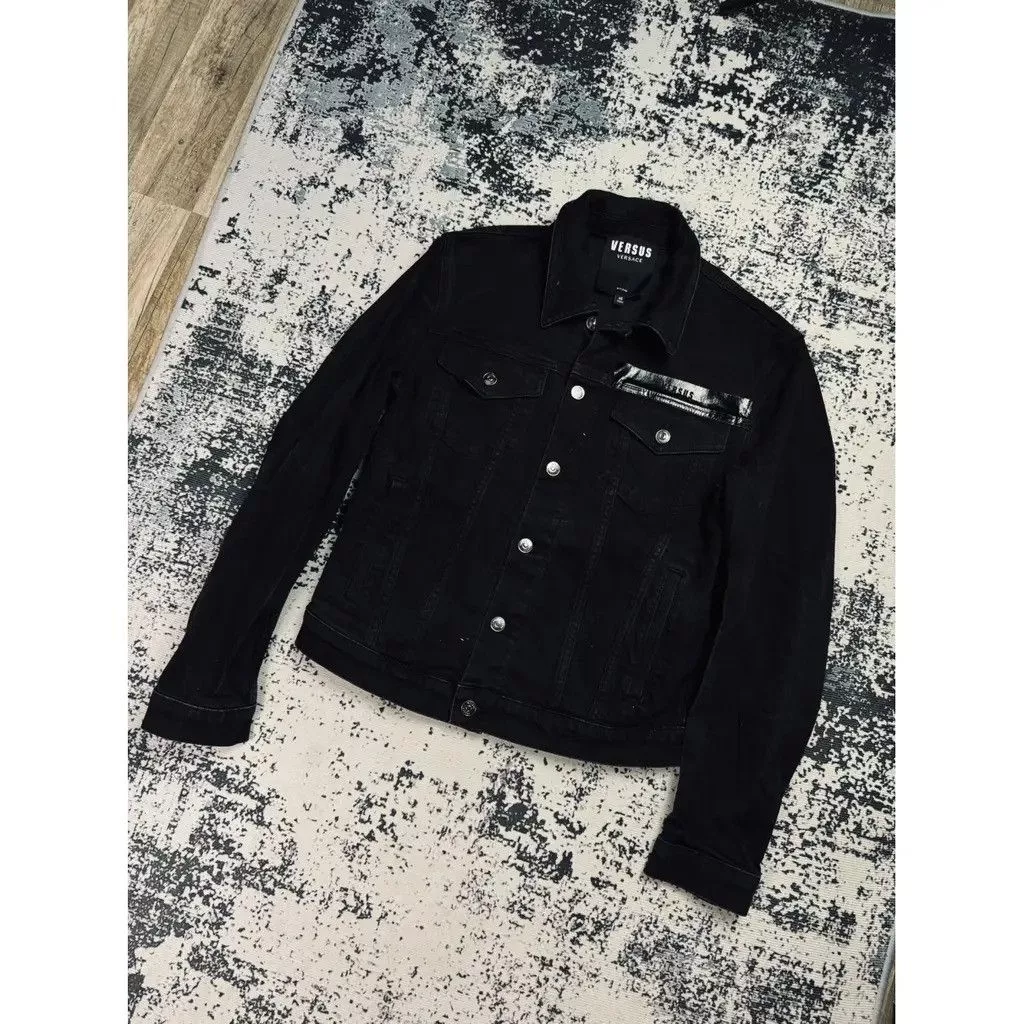 Versus Heavy Coats Versus Versace Denim Jeans Jacket Black Size fit S