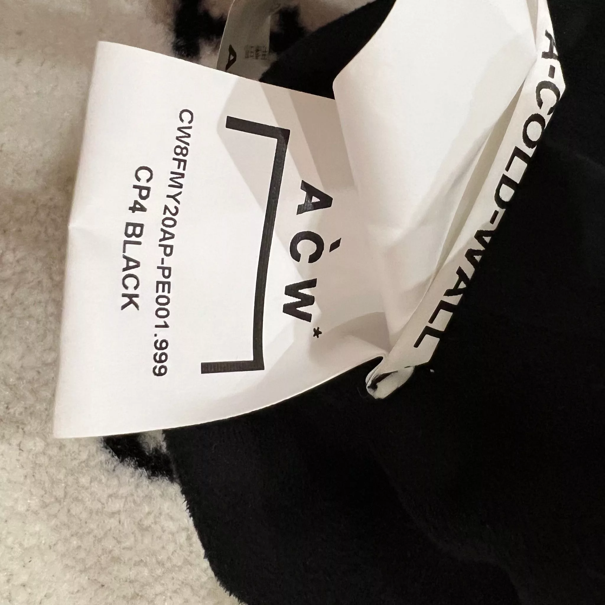 A-COLD-WALL* Hats A-COLD-WALL* EMBROIDERED LOGO Back Label Tag SUEDE CAP Black