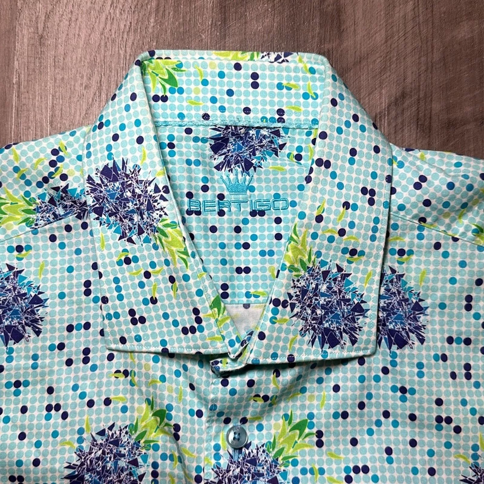 Other Shirts Button Ups Other Bertigo Abstract Short Sleeve Button Down - 2XL Blue