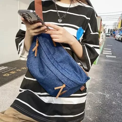 Other Shoulder Bags Other Unisex Denim Shoulder Bag Blue Streetwear