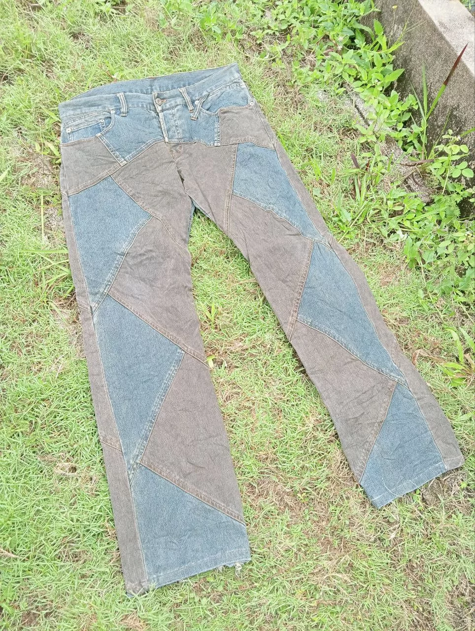 20471120 Denim 20471120 JAPANESE MODERN LOVERS PATCHWORK STRETCH JEANS Black Streetwear