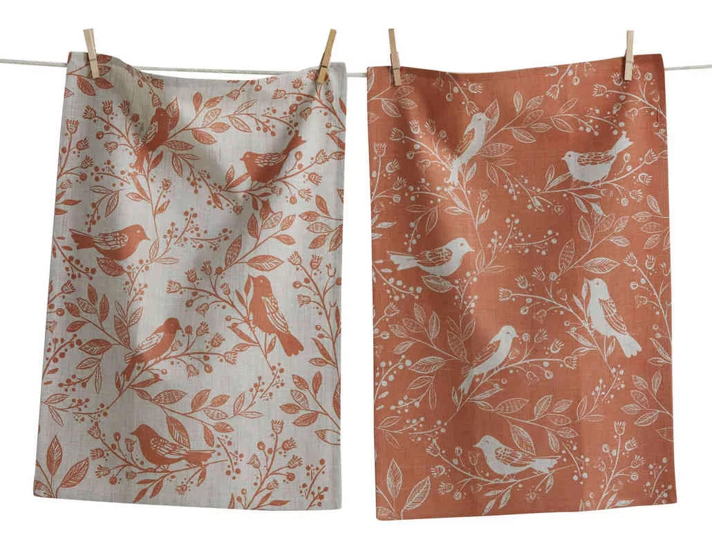 Canyon Print Birds & Vines S/2 Melon