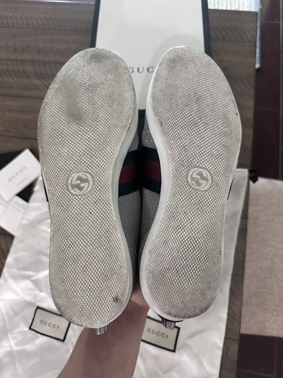 Gucci Low Top Sneakers Gucci sneakers Silver
