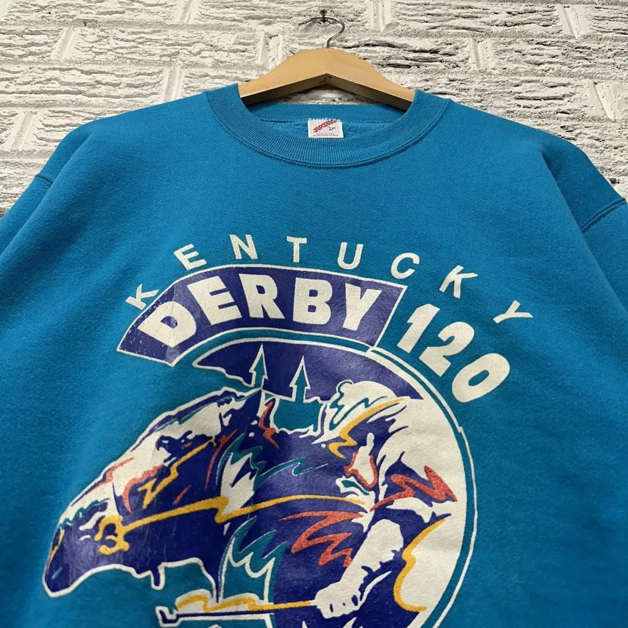 Jerzees Sweatshirts Hoodies Jerzees Vintage 1994 Kentucky Derby Sweatshirt Cute Baby Blue Cozy