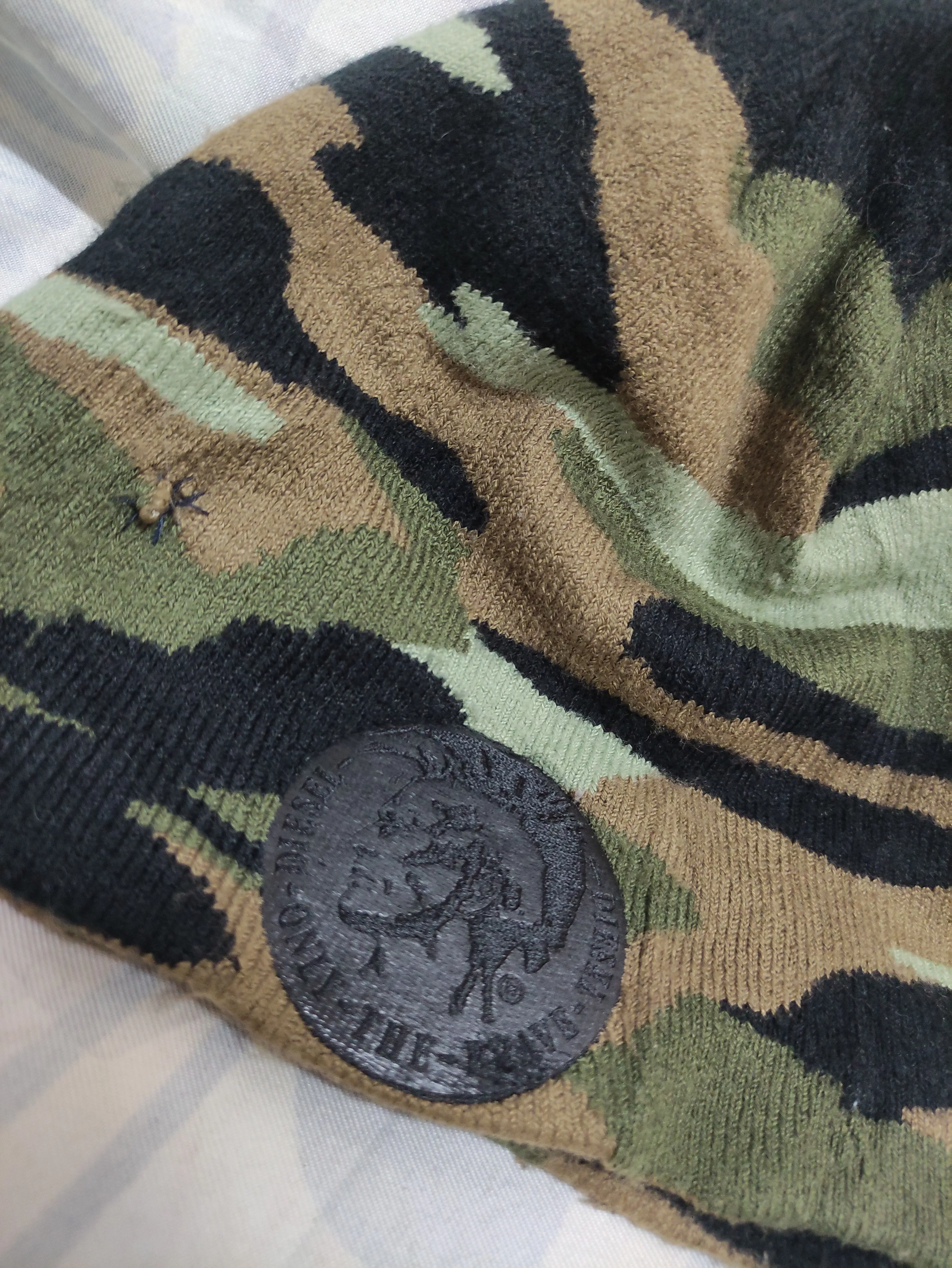 Diesel Hats DIESEL CAMOUFLAGE BEANIE DISTRESSED PINHOLE Multi