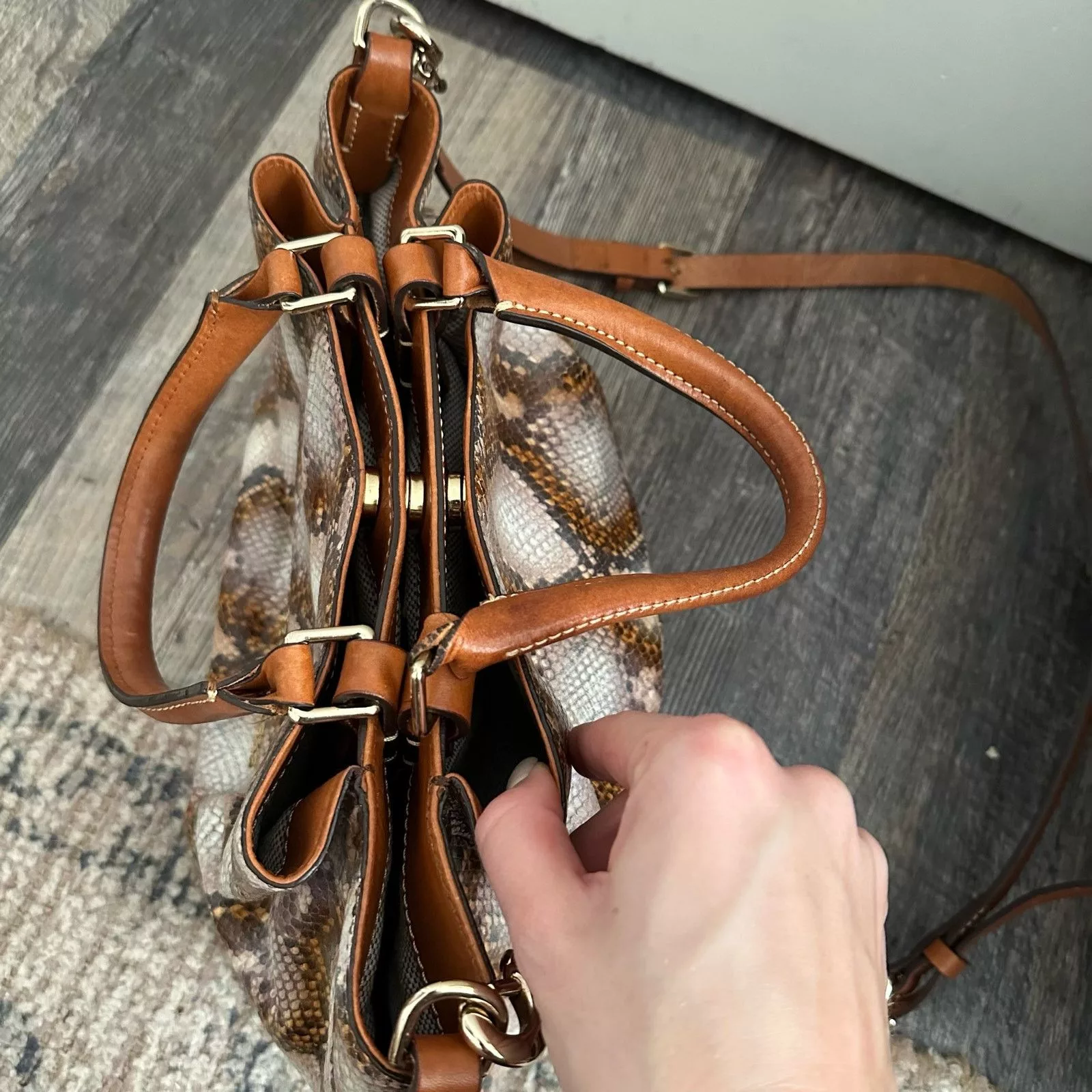 Dooney & Bourke Crossbody Bags Dooney & Bourke City Python Embossed Leather Barlow Satchel Multi