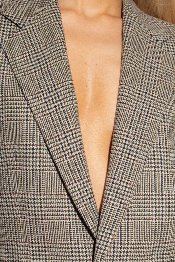 Saint Laurent Paris Jackets Saint Laurent Paris o1b1hav110724 Single-Breasted Jacket in Wool in Multicolor