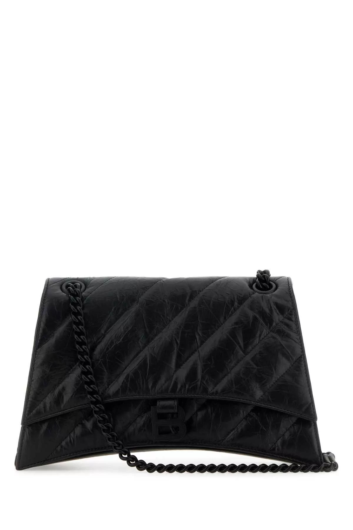 Balenciaga Crossbody Bags Balenciaga Black Leather Medium Crush Shoulder Bag Multi