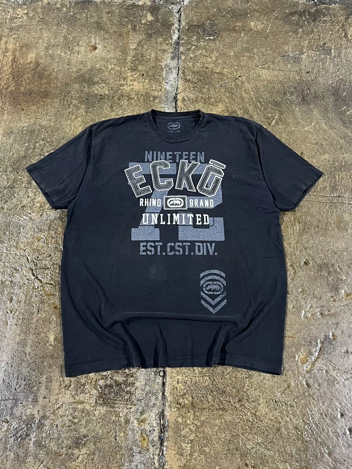 Ecko Unltd. Short Sleeve T Shirts Ecko Unltd. × JNCO × Vintage Crazy Vintage Y2K Ecko UNLTD Grunge Skater Rhino Tee Shirt Black