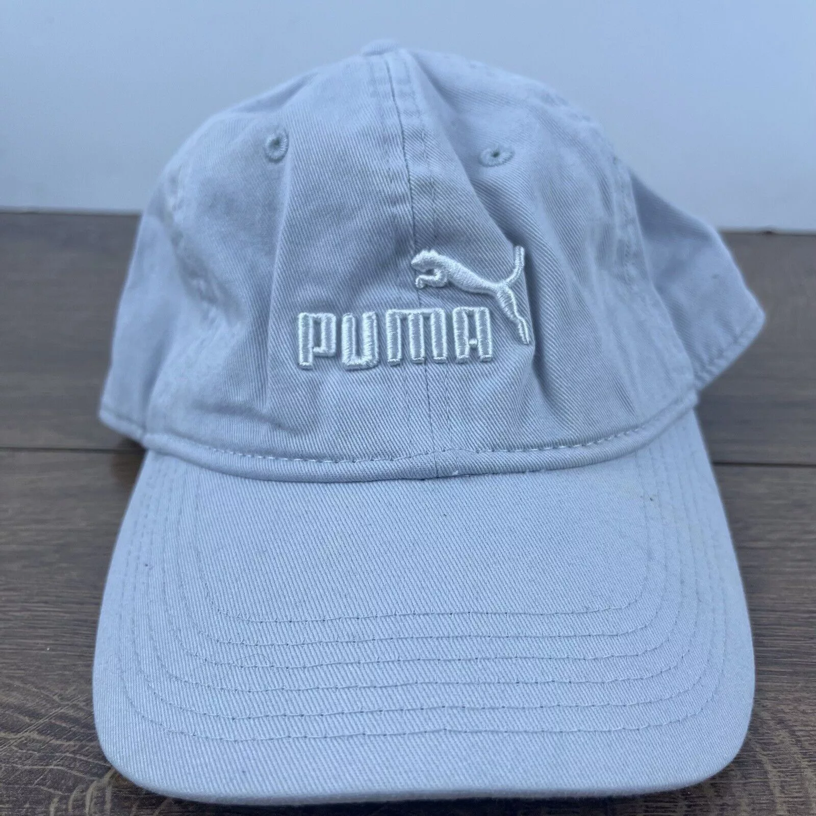 Puma Hats PUMA White Gray Hat PUMA Hat White Adjustable Hat White Adul