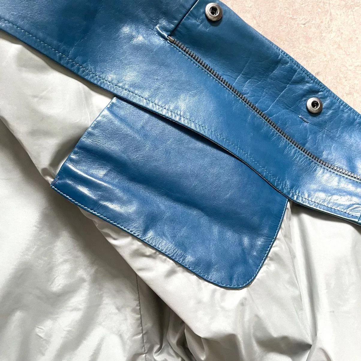 Jil Sander Leather Jackets Jil Sander Teal Leather Jacket Blue