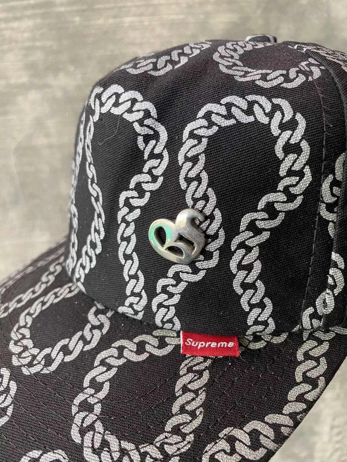 Supreme Hats 90s Supreme Chain Cuban Cap Black