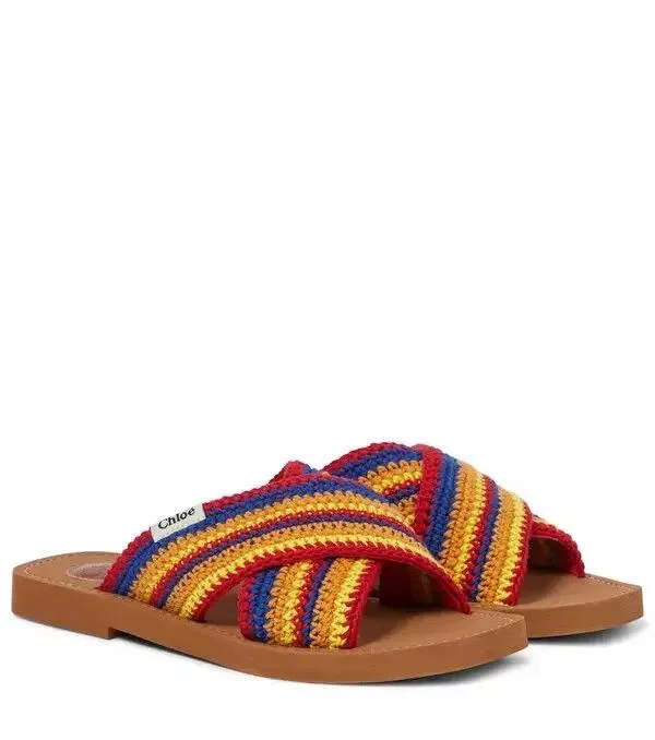 Chloe Slip Ons Chloe o1loc1c0624 CHC22 Woody Slides in Multicolor