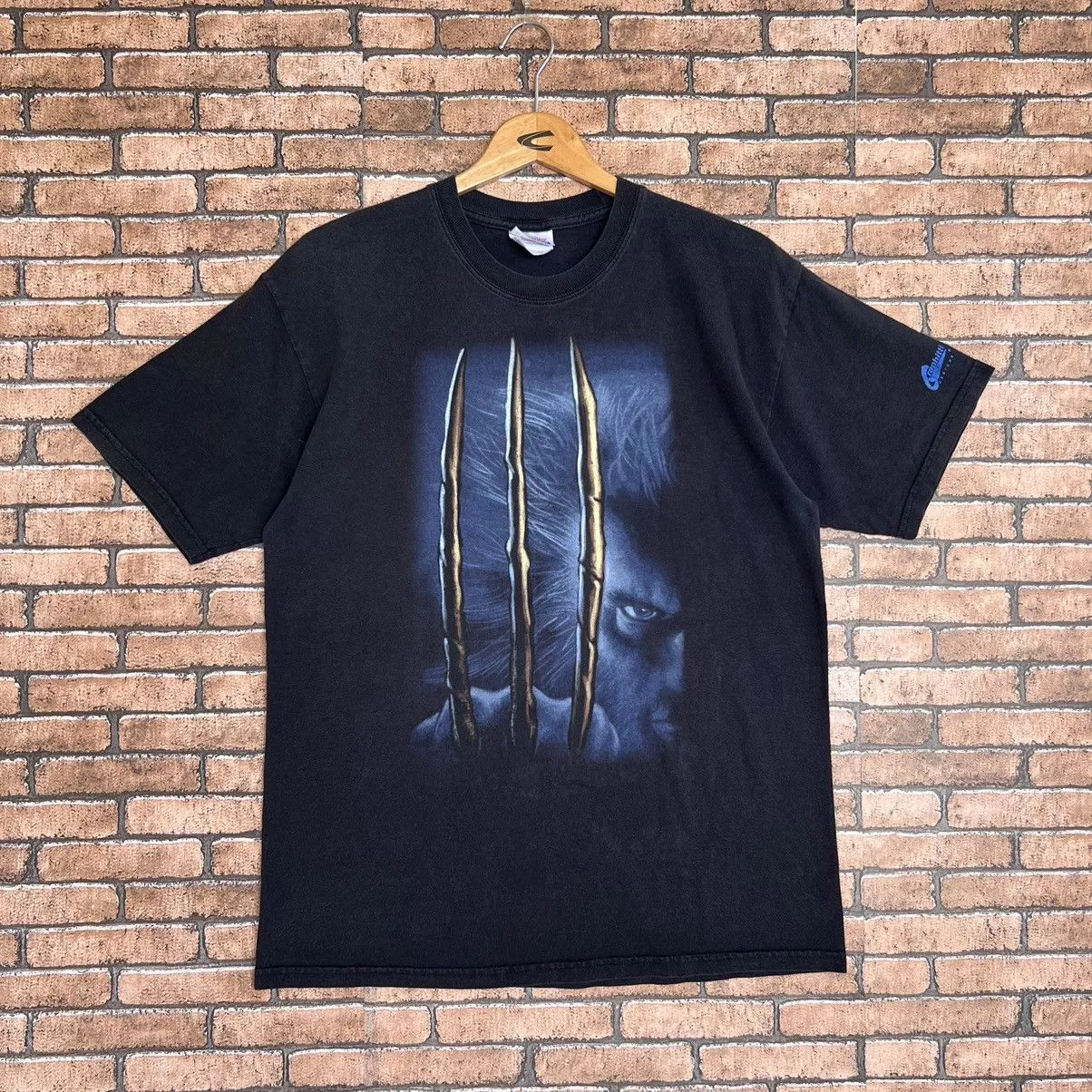 Marvel Comics Short Sleeve T Shirts Marvel Comics × Vintage × Wolverine Vintage Y2K Wolverine Logan Big Graphic Tee Black