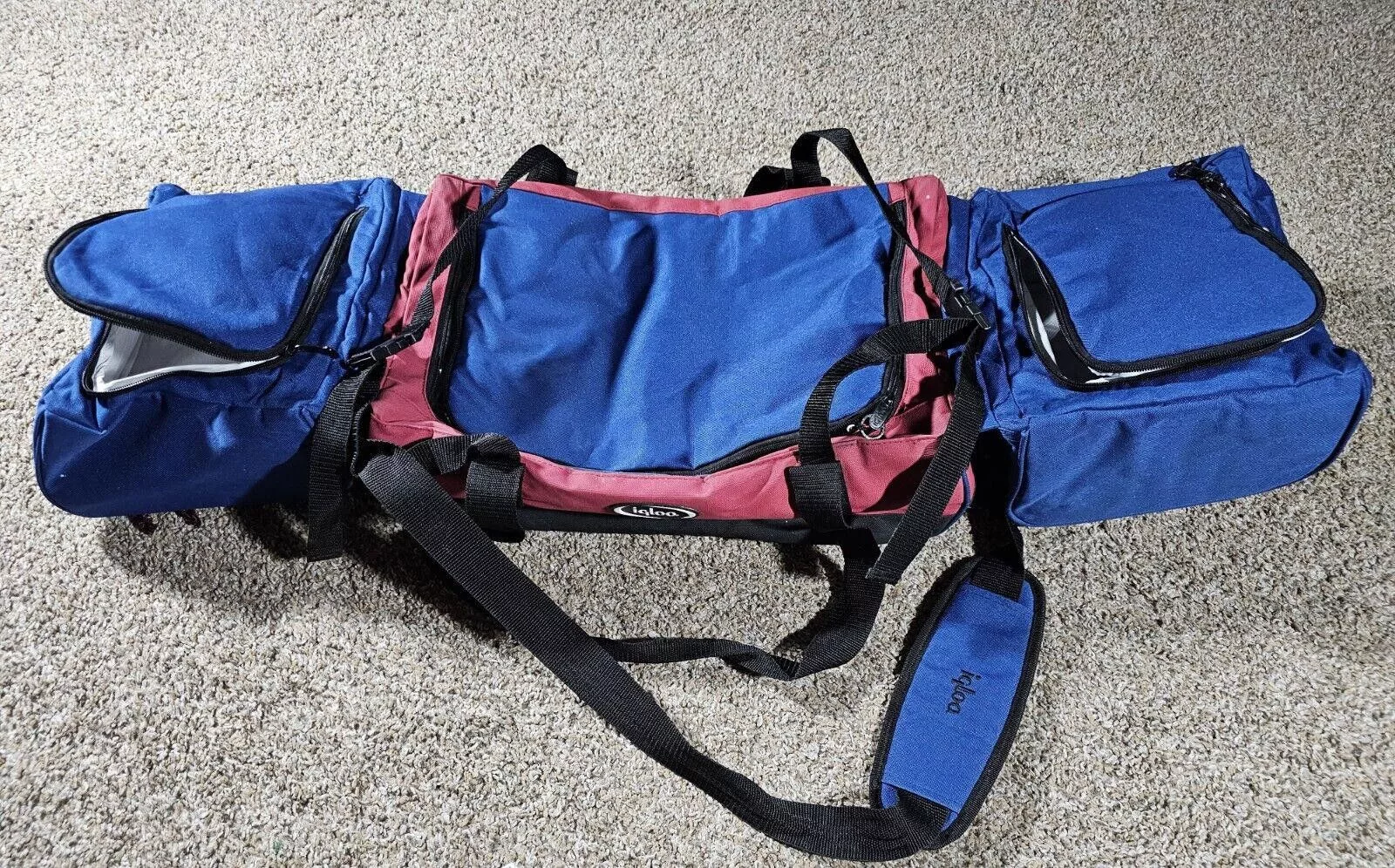 Designer Miscellaneous Designer igloo duffle 3 separate zippered section cooler bag Strap Blue