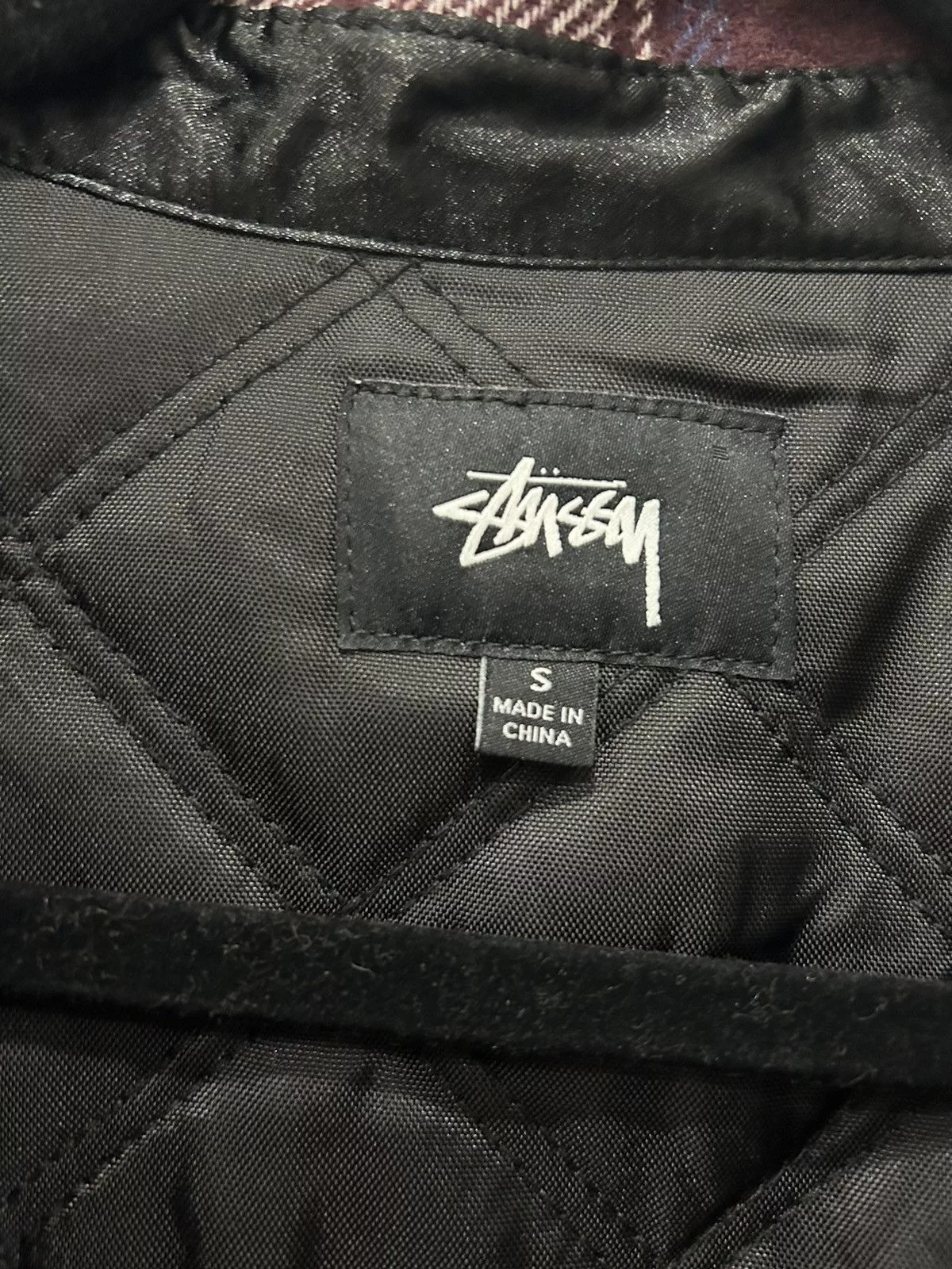 Stussy Light Jackets Stussy Quilted Plaid Wool Jacket Brown