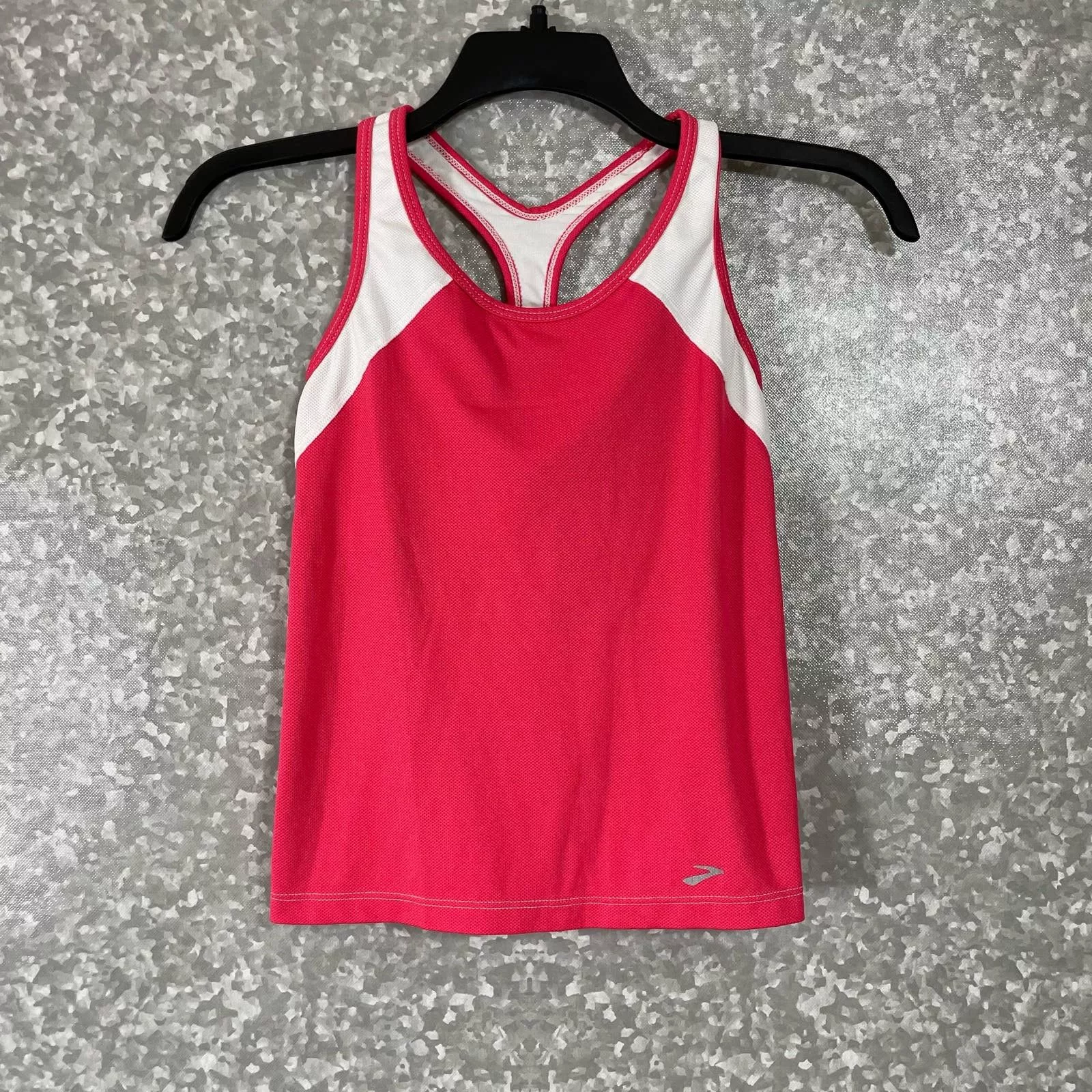 Brooks Tank Tops Brooks Pink & White Racerback Running Tank Top - Size Medium