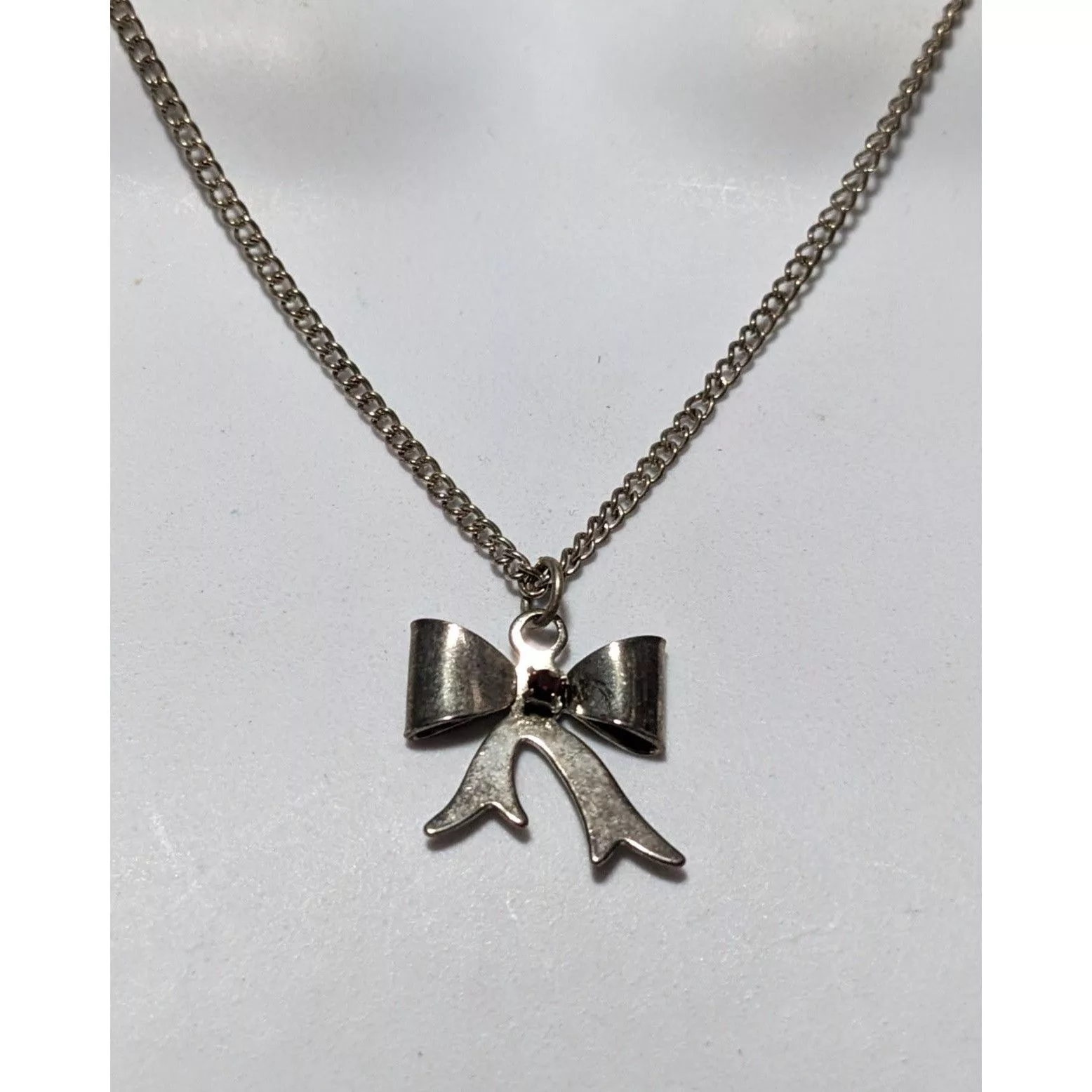 Other Necklaces Other Silver Rhinestone Bow Necklace