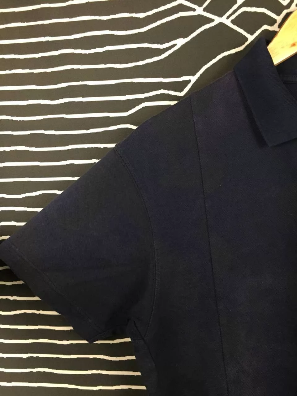 Engineered Garments Polos Engineered Garments × Japanese Brand × Uniqlo Engineered Garments x Uniqlo Pique Printed Polo Tee Blue