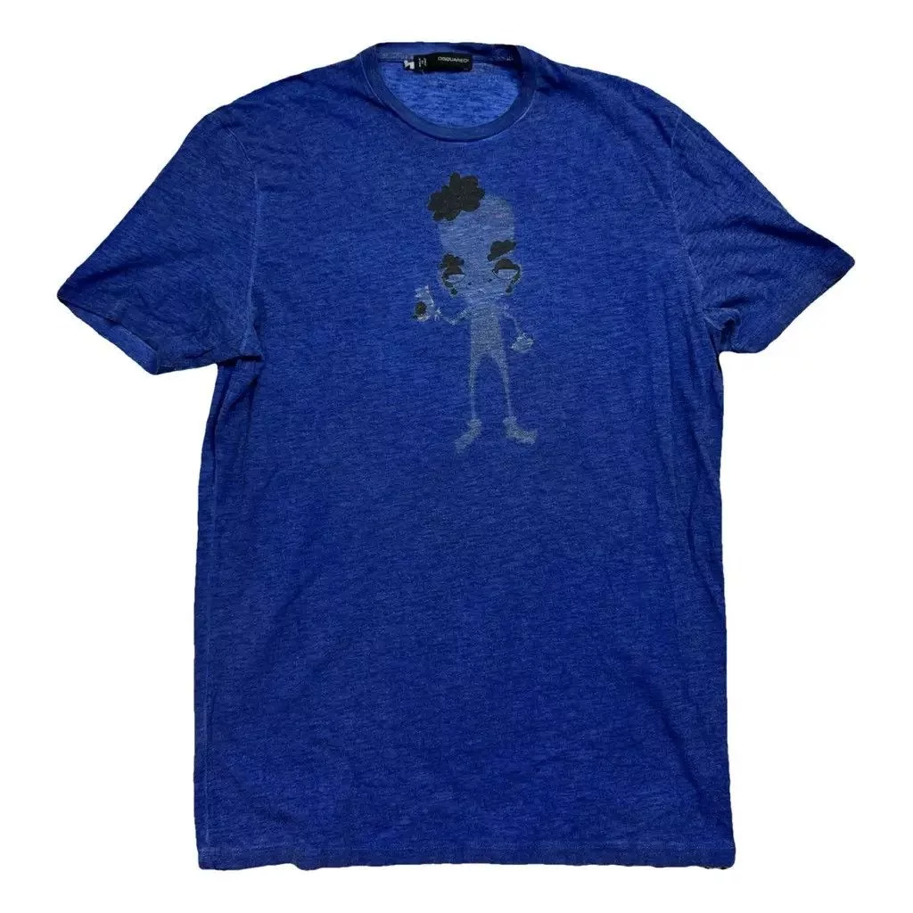 Dsquared2 Short Sleeve T Shirts Dsquared2 Tshirt Blue Size L