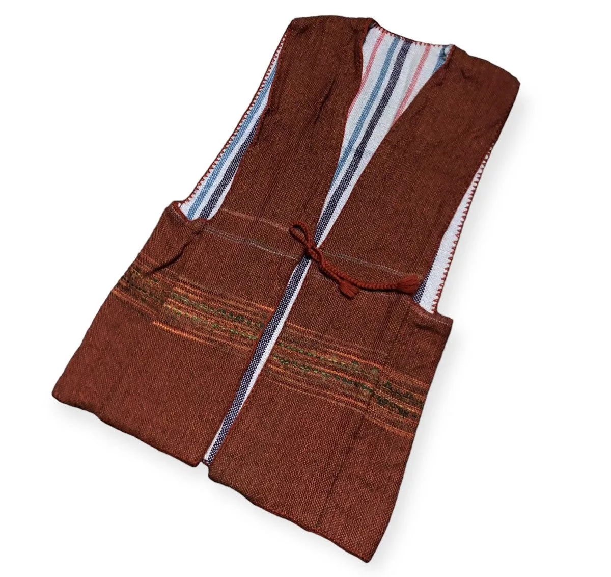 Native Vests Native × Vintage Vintage Ethnic Native Navajo Blanket Vest Red