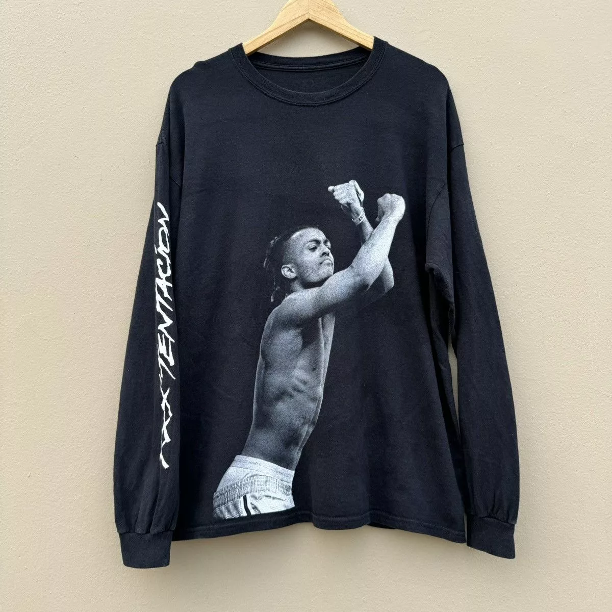 Rap Tees Long Sleeve T Shirts Rap Tees × Vintage xxxtentacion long shirt Black Streetwear