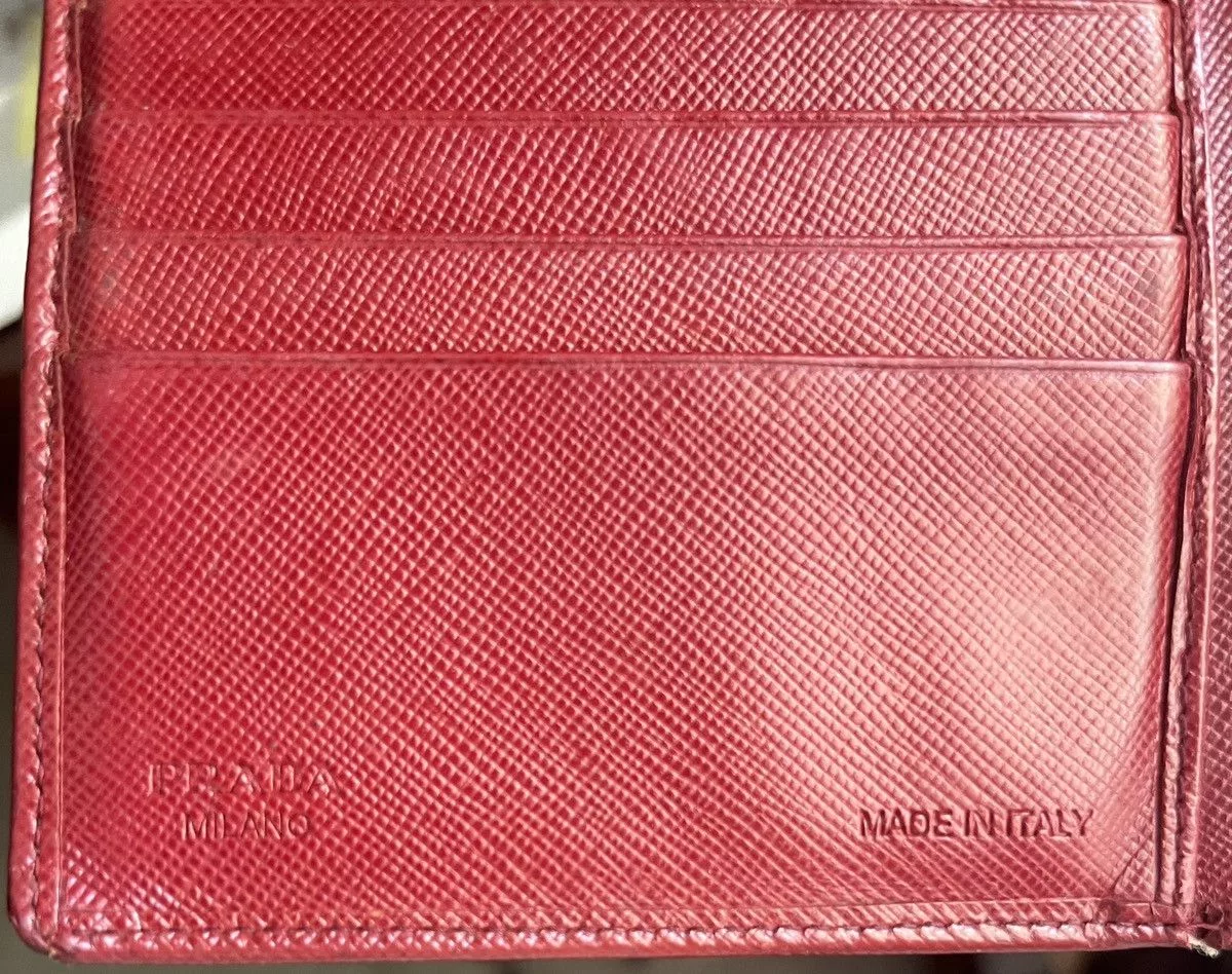 Prada Wallets Prada Fuocco Saffiano Metal Leather Long Flap Wallet Red