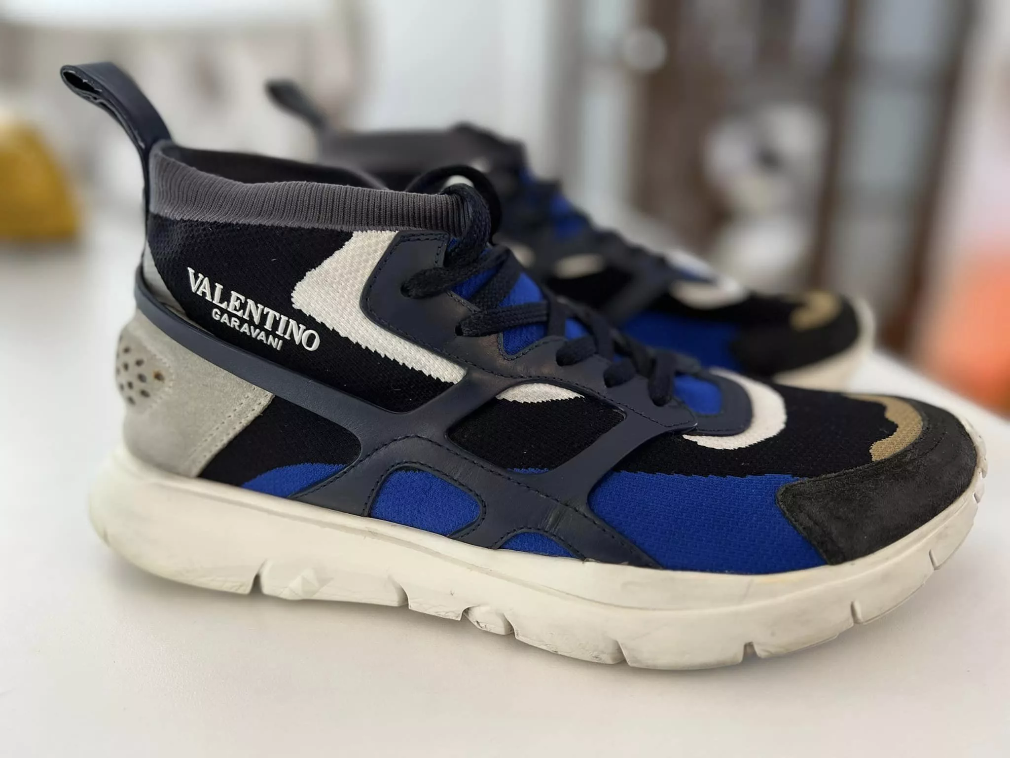 Valentino Hi Top Sneakers Valentino Garavani Sound High Training Sneakers Blue