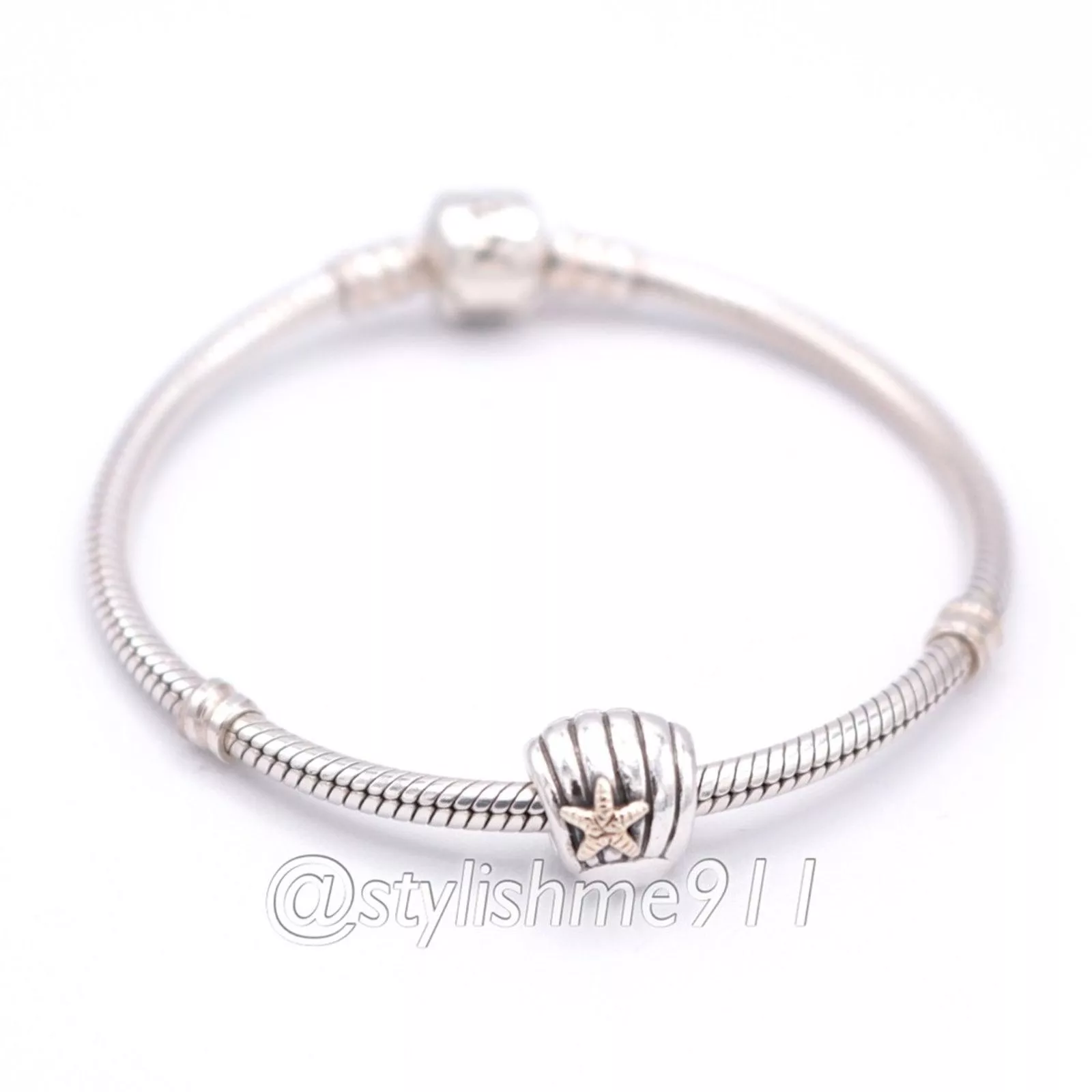 pandora Charms Authentic PANDORA Sea Shell Charm with 14K Gold - 790249