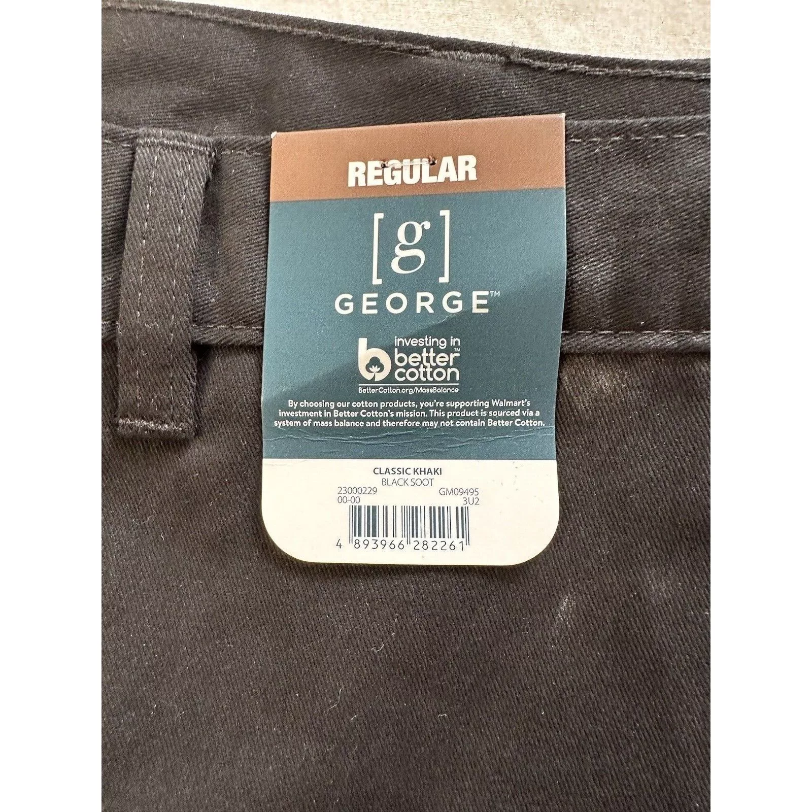 George Casual Pants George Classic Khaki Pant Black 36x34 Flat front NormcoreNWT