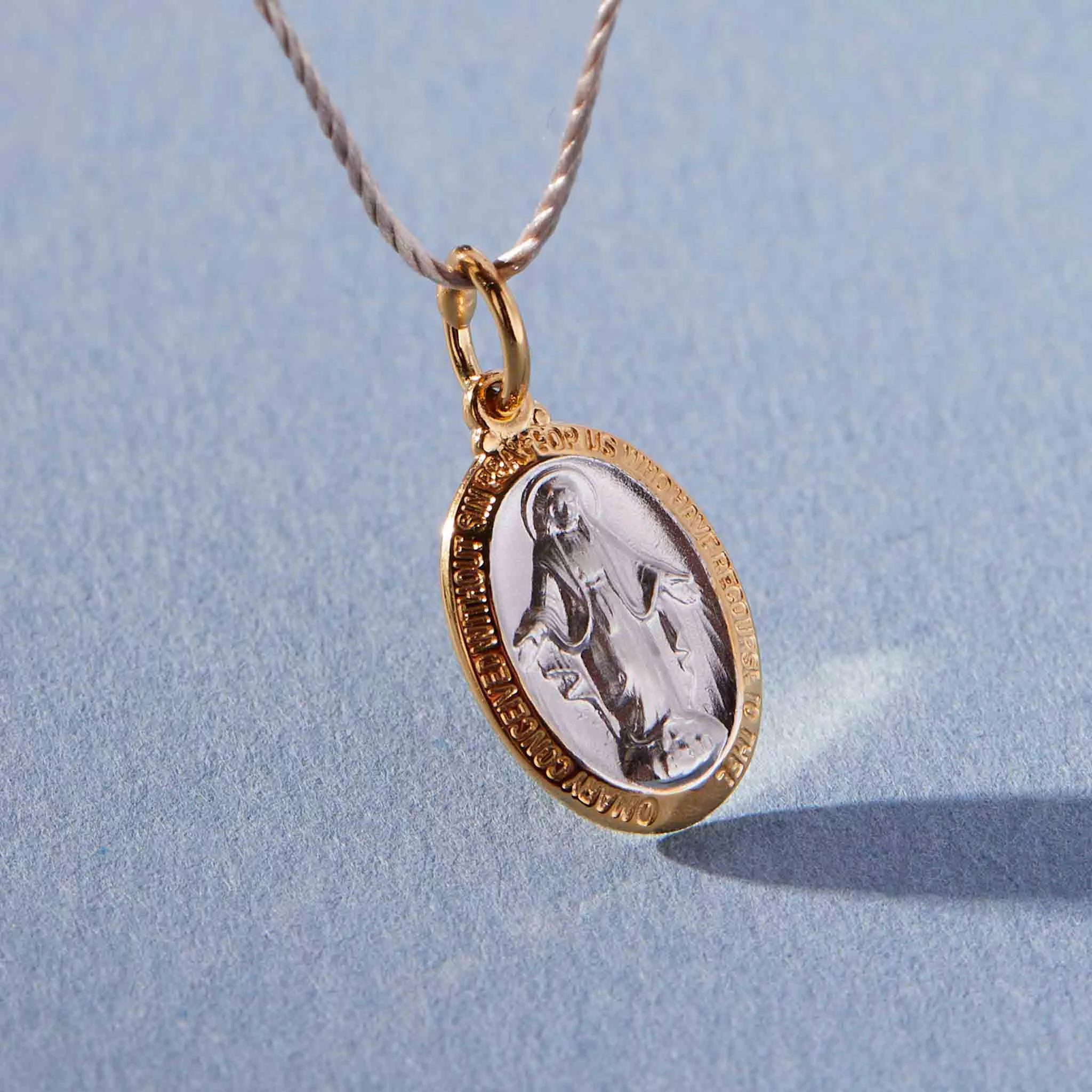 Mother Mary Silk Slider Necklace