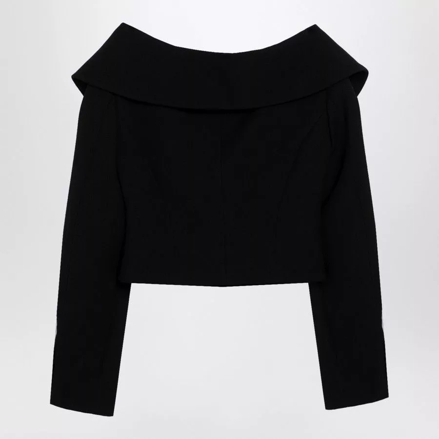 Alessandra Rich Jackets Alessandra Rich o1d2blof0724 Wool Jacket in Black