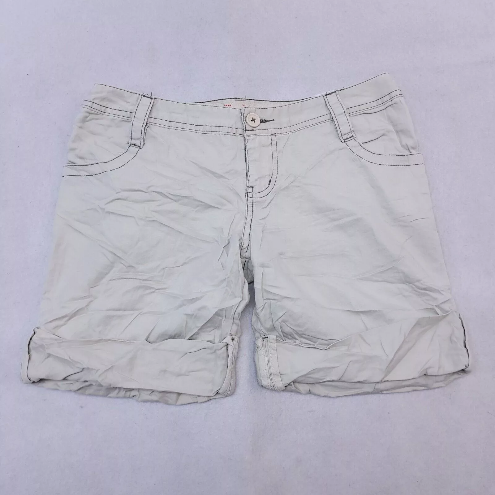 Mossimo Shorts Mossimo Button Zip Chino Short Shorts Womens Size 5 Beige Brown