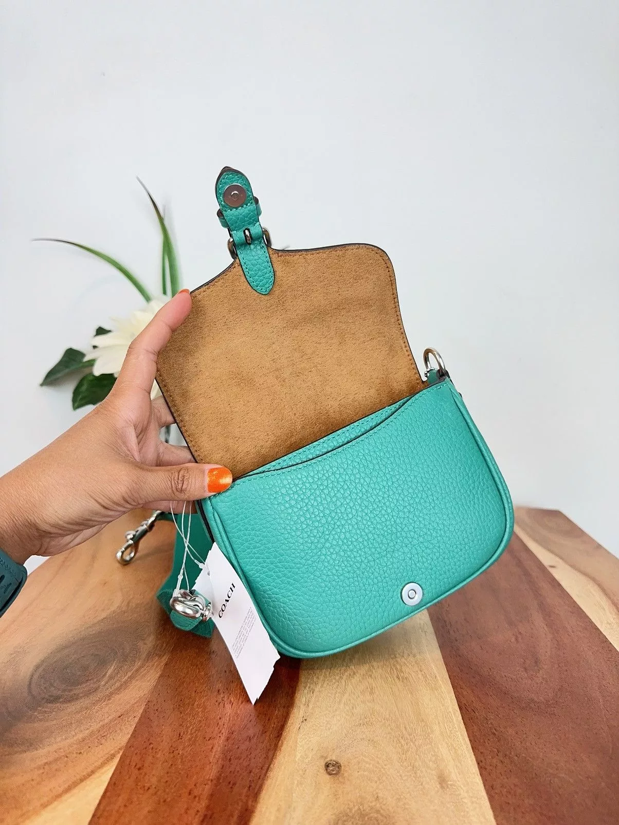 Coach Mini Bags NWT Coach Amelia Small Saddle Bag Green