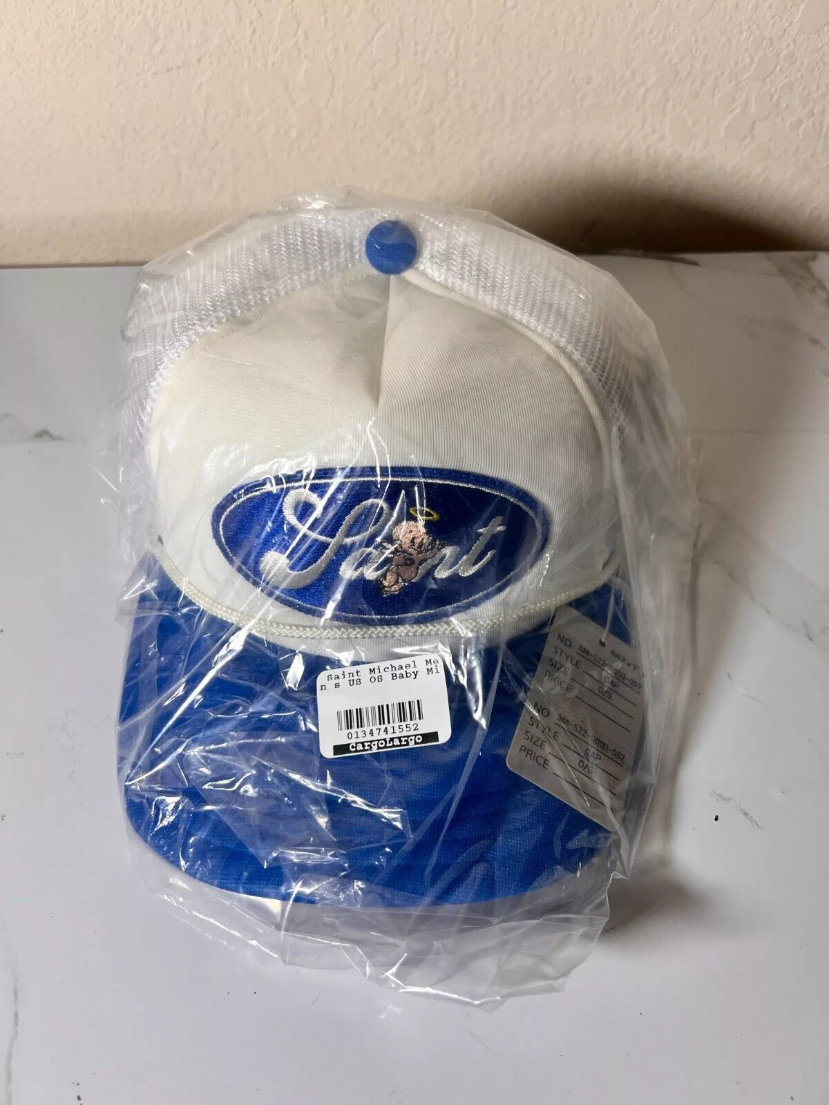 Saint Michael Hats Saint Michael Saint Mxxxxxx Baby Michael Cap White Blue