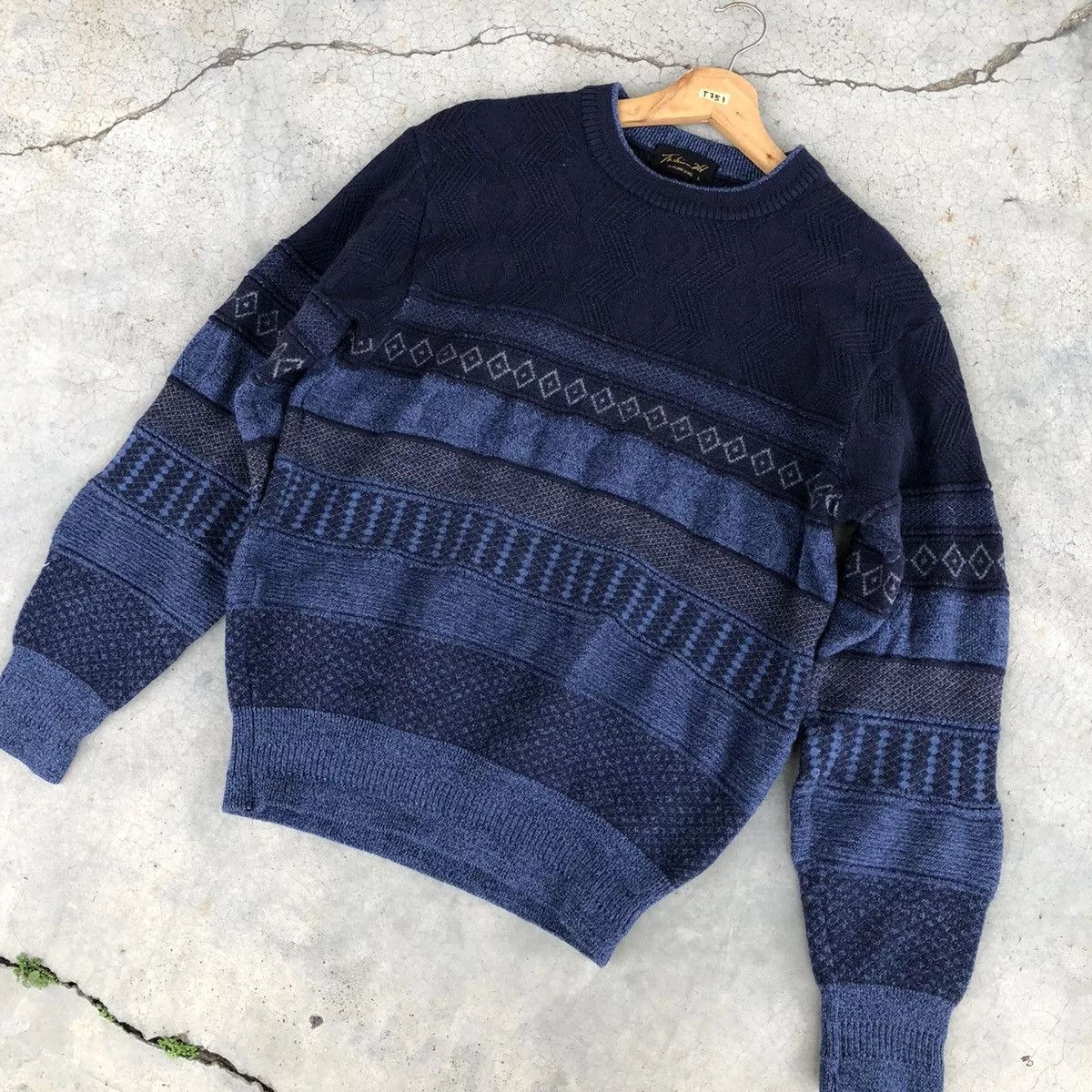 Japanese Brand Sweaters Knitwear Japanese Brand 🔴Vintage Knitsweater Strecth/Memeri Like Coogi Pattern Multi Avant-Garde
