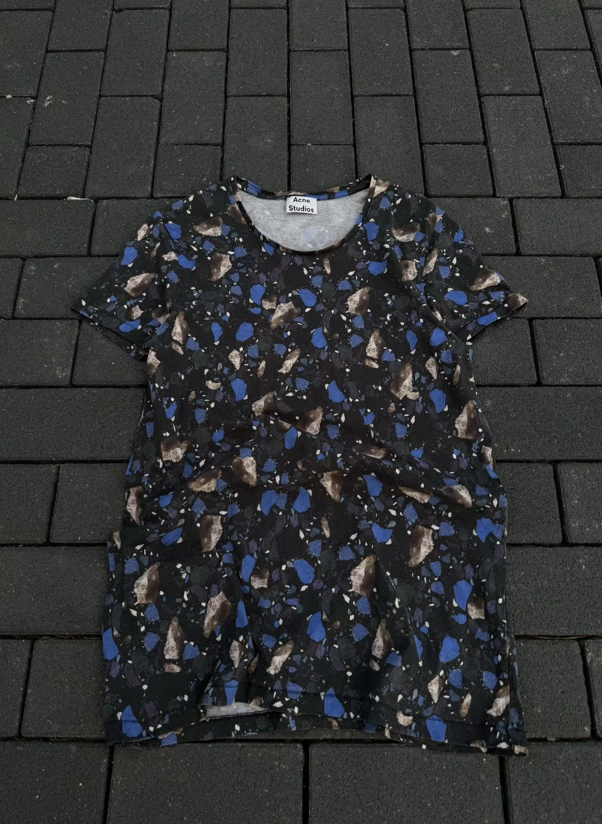 Acne Studios Short Sleeve T Shirts Acne Studios × Designer Acne Studios Standard Print AW14 Cotton T-Shirt Multi Luxury