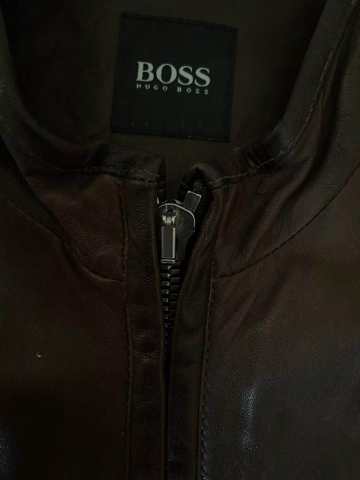 Hugo Boss Leather Jackets HUGO BOSS LEATHER JACKET Brown
