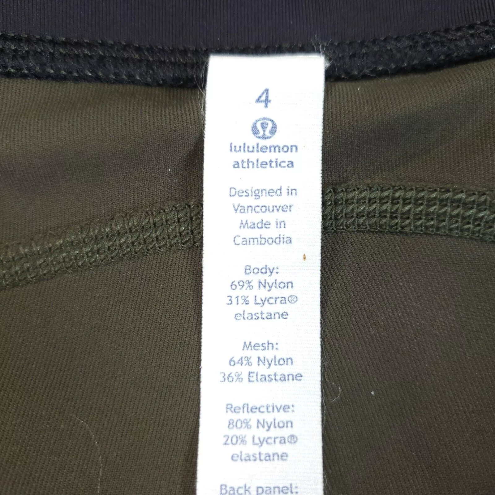 Lululemon Leggings Lululemon Athletic Yoga Leggings Womens Size 4 Green Black