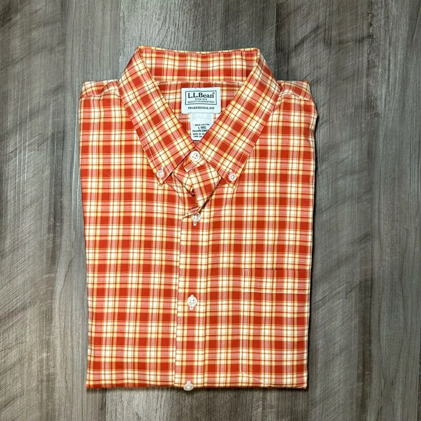 L.L. Bean Shirts Button Ups L.L. Bean Traditional Fit Long Sleeve Button Down - Large Orange