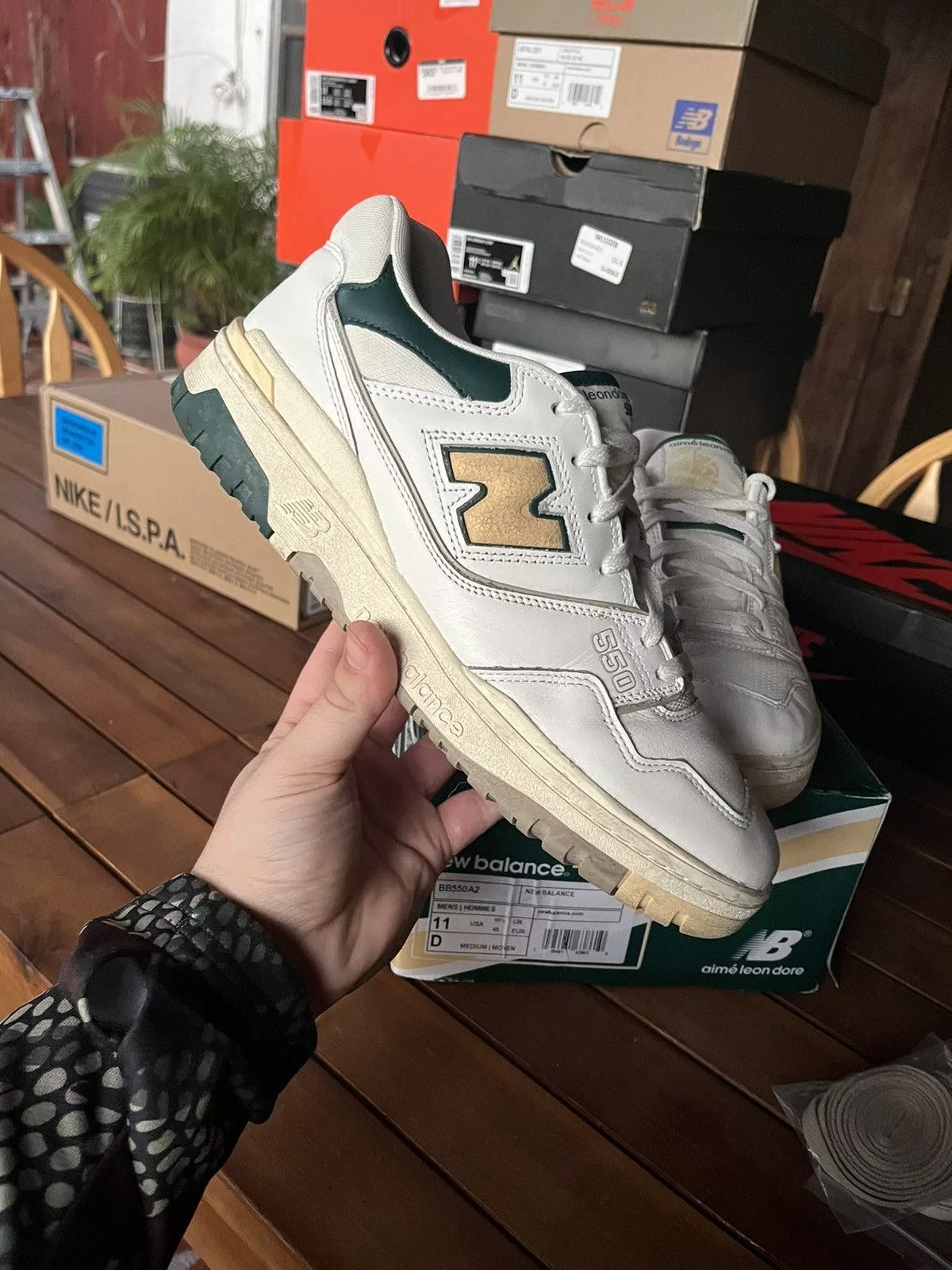 Aime Leon Dore Low Top Sneakers Aime Leon Dore × New Balance ALD X New Balance 550 Green/Yellow White