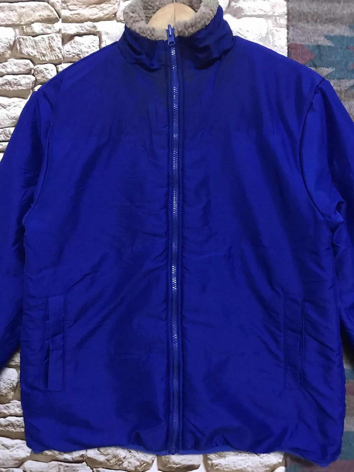 Kangol Light Jackets KANGOL Reversible Fleece Jacket Blue