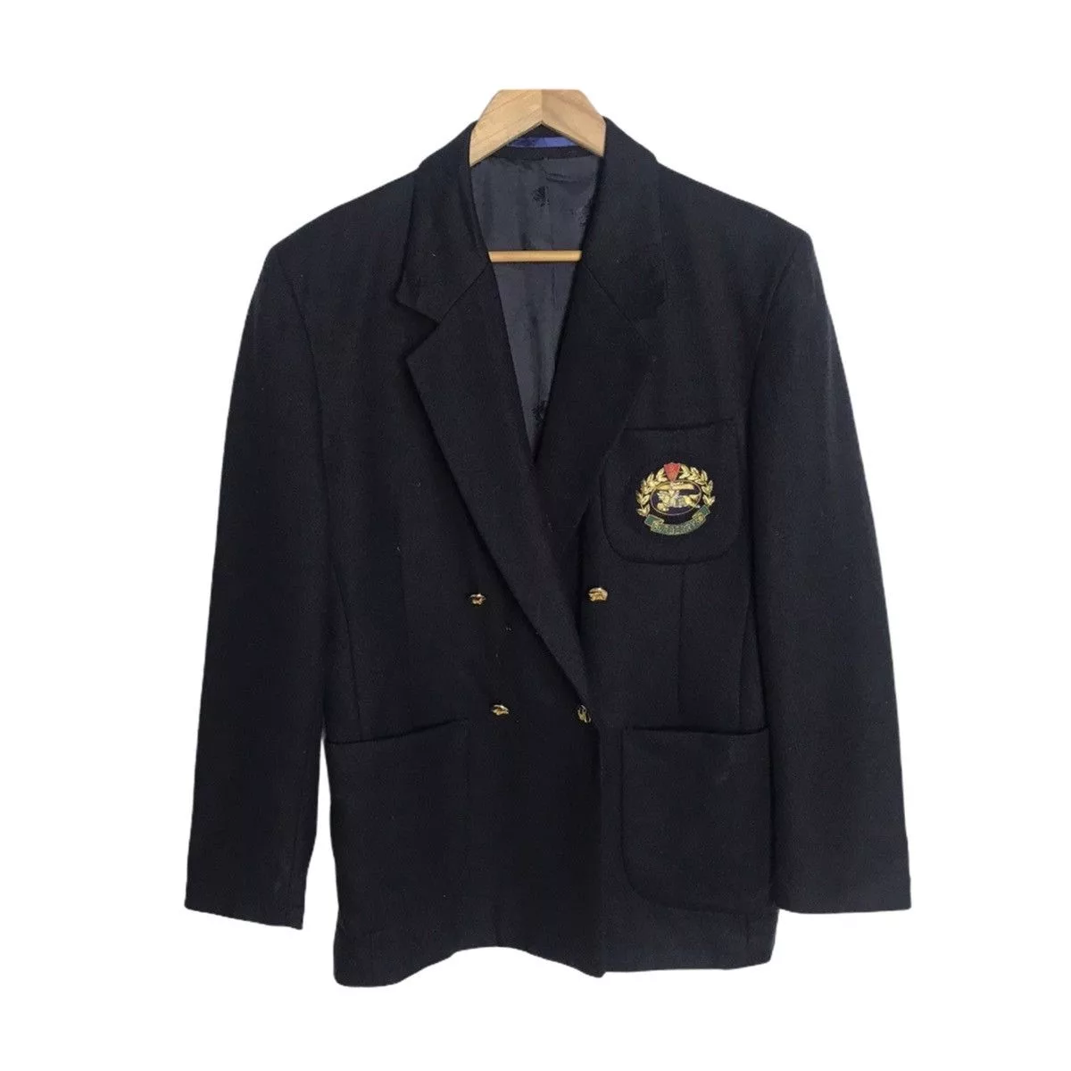 Burberry Light Jackets Burberry × Burberry Prorsum Burberry dark blue blazer embroidery logo made in england