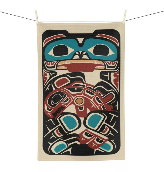Bear & Salmon Tea Towel