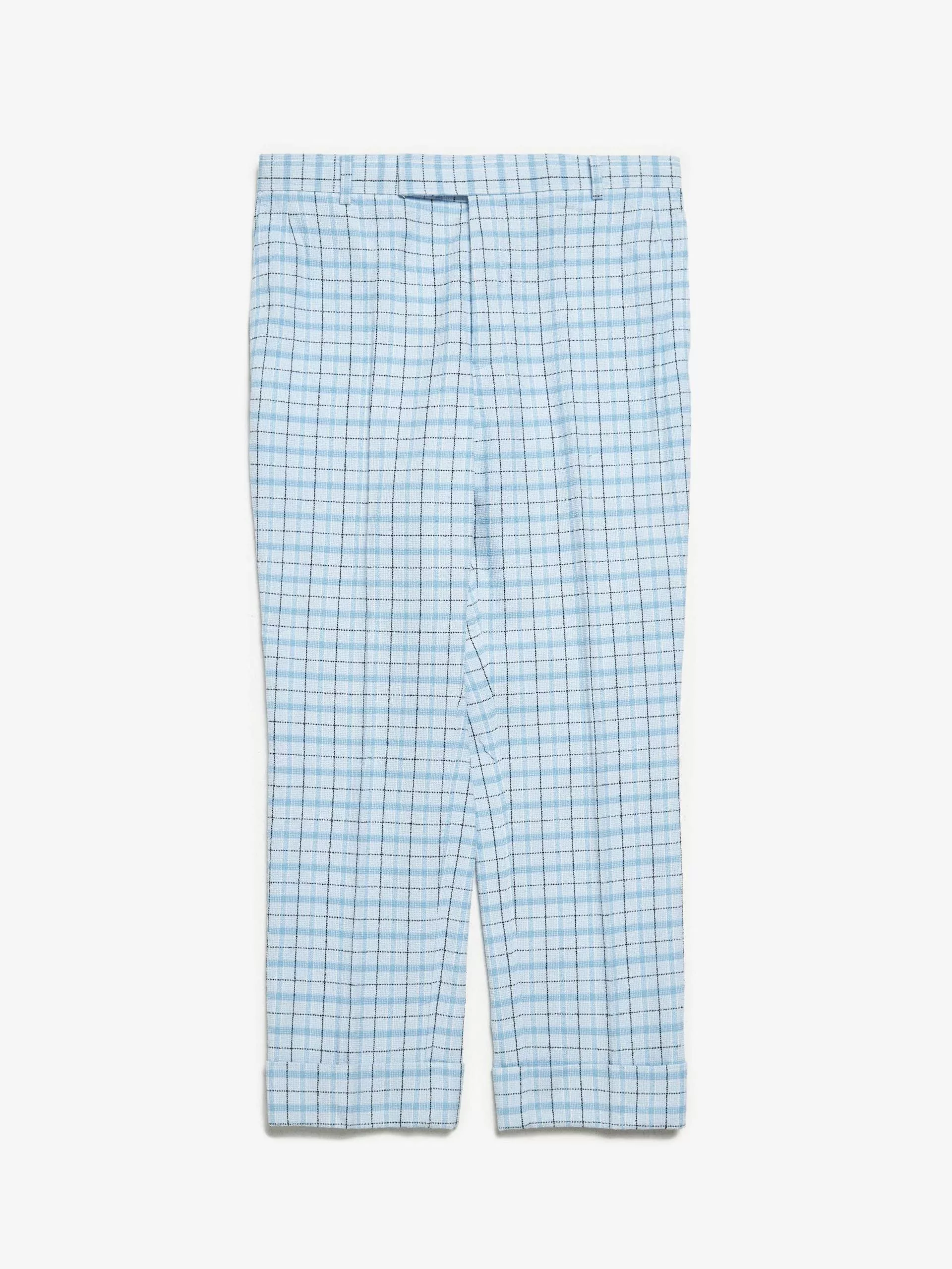 Thom Browne Casual Pants Thom Browne Light Blue Checkered Pants