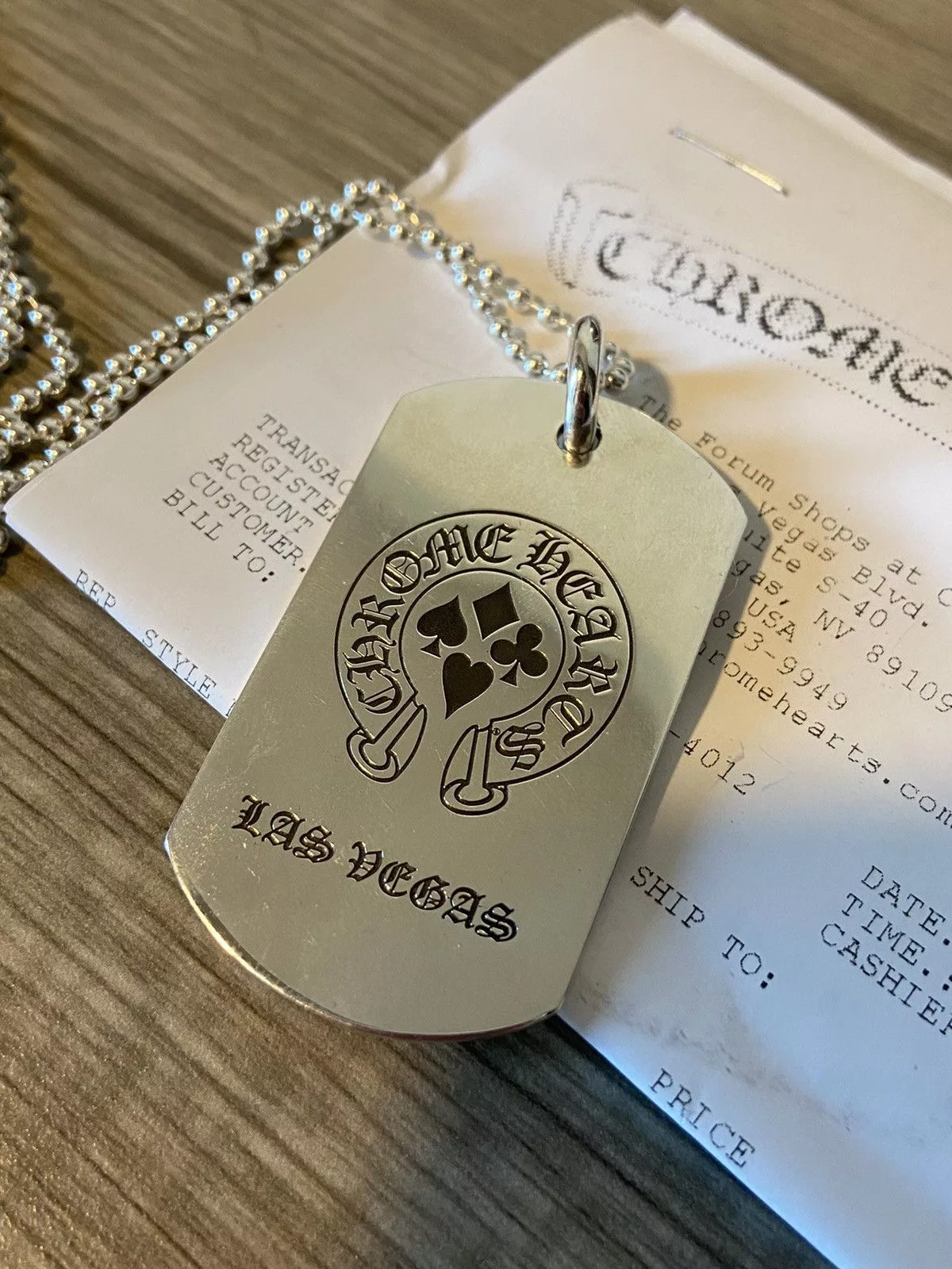 Chrome Hearts Jewelry Watches RARE Chrome Hearts Las Vegas Exclusive Dog Tag Chain Silver